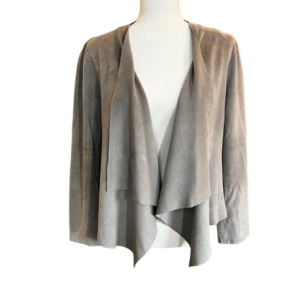Zara Suede drape jacket relaxed money minimalist sz L